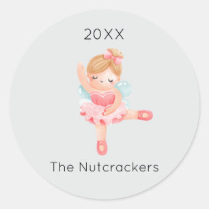 Nutcracker Sugar Plum Fairy Christmas Classic Round Sticker