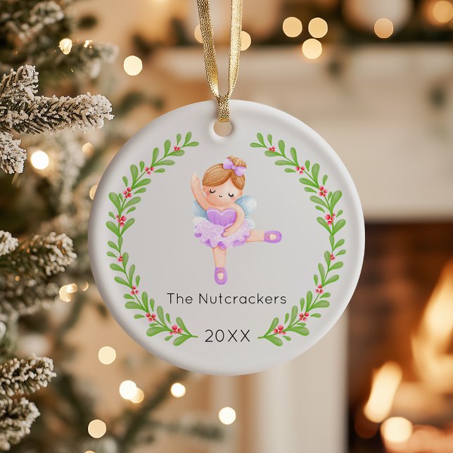 Nutcracker Sugar Plum Fairy Christmas Photo Ceramic Ornament (Creator Uploaded)