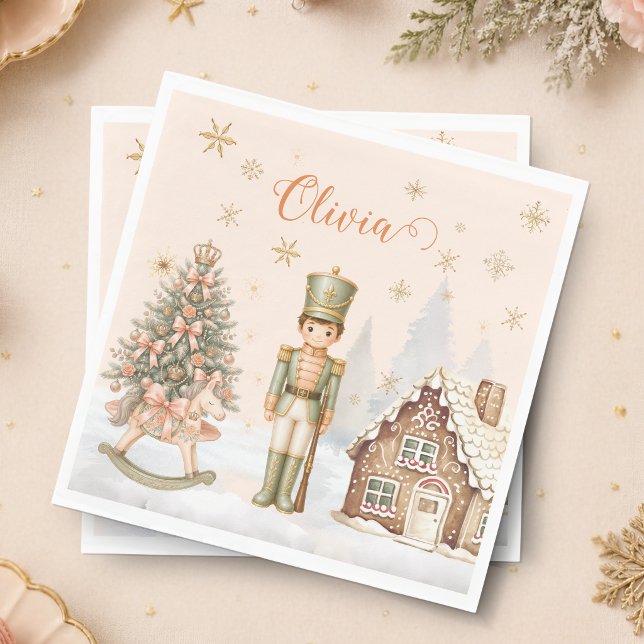 Nutcracker Sugar Plum Fairy Soldier 1st Bday Napkin (Nutcracker Sugar Plum Fairy Soldier 1st Bday Napkins)