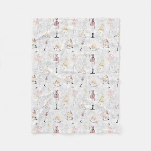 Nutcracker Suite Ballerina Fairy Soldier Fleece Blanket (Front)