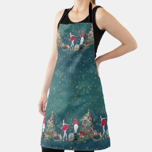 Nutcracker Suite Ballerina Toy Soldier Tree Apron
