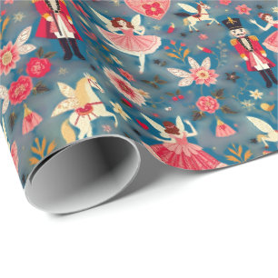 Nutcracker Suite Sugar Plum Fairy Flying Horses Wrapping Paper