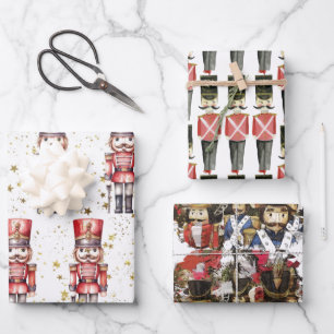 Nutcracker Suite Toy Soldiers Stars   Wrapping Paper Sheet