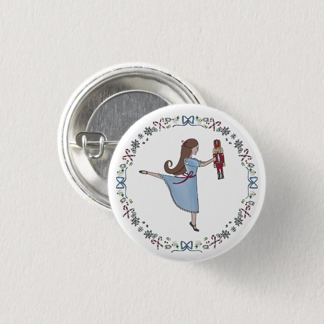 Nutcracker Sweets Clara Christmas 3 Cm Round Badge (Front & Back)