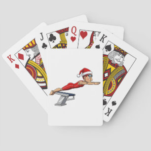Nutcracker Swimmer Swimming Holiday Athletic Xmas Playing Cards