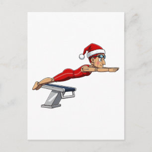 Nutcracker Swimmer Swimming Holiday Athletic Xmas Postcard