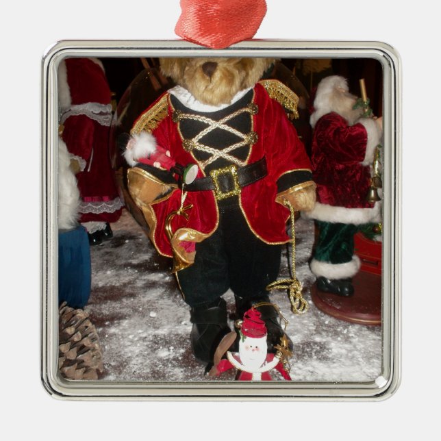 Nutcracker Teddy Bear Christmas Collection Metal Tree Decoration (Front)