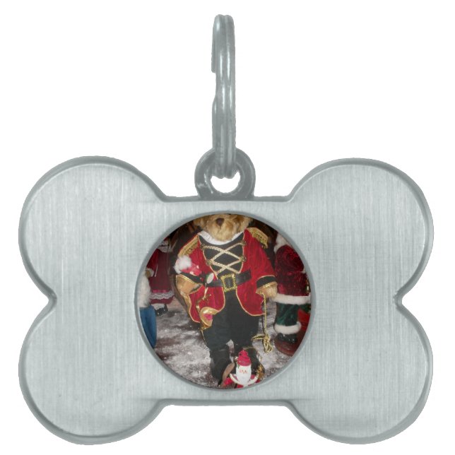 Nutcracker Teddy Bear Christmas Collection Pet Name Tag (Front)