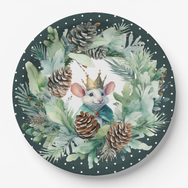 Nutcracker themed Christmas Birthday Paper Plate (Front)