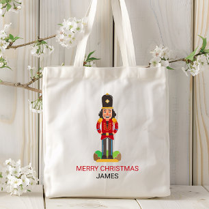 Nutcracker Toy Soldier Christmas Personalised Name Tote Bag