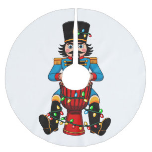 Nutcracker Toy Soldier Goblet Drum Percussion   Brushed Polyester Tree Skirt