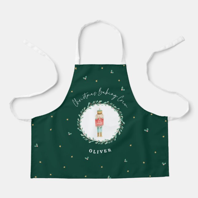 Nutcracker traditional botanical cute Christmas Apron (Front)