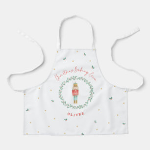 Nutcracker traditional botanical cute Christmas Apron
