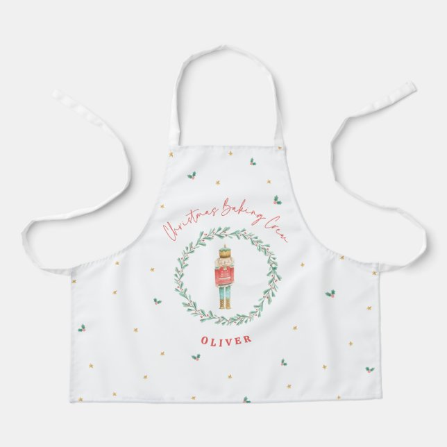 Nutcracker traditional botanical cute Christmas Apron (Front)