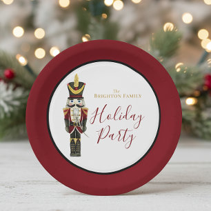 Nutcracker Traditional Holiday Christmas Red Paper Plate