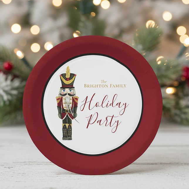 Nutcracker Traditional Holiday Christmas Red  Paper Plate (Creator Uploaded)