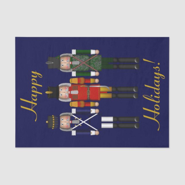 Nutcracker Trio-Blue-Tissue Wrapping Paper (Front)