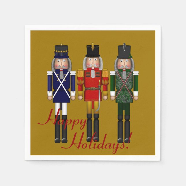 Nutcracker Trio-Gold-PAPER PARTY NAPKINS (Front)