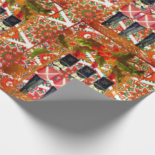Nutcracker Trio Holly Frame Soldier Wrapping Paper