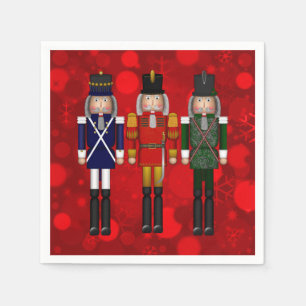 Nutcracker Trio-Red-Bokeh-PAPER PARTY NAPKINS