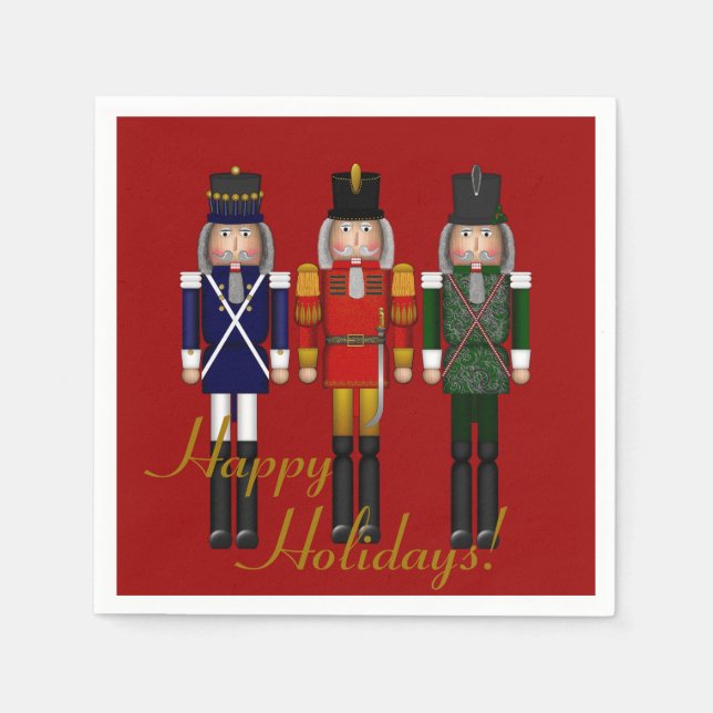Nutcracker Trio-Red-PAPER PARTY NAPKINS (Front)