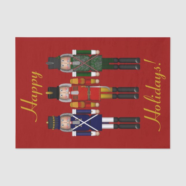 Nutcracker Trio-Red-Tissue Wrapping Paper (Front)