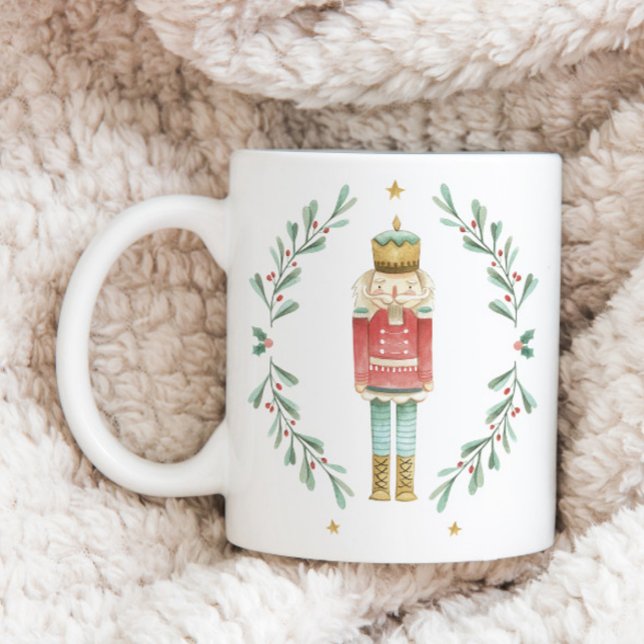 Nutcracker watercolor botanical cute Christmas Coffee Mug (Creator Uploaded)