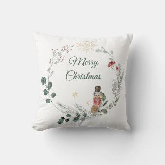 Nutcracker watercolor botanical cute cushion
