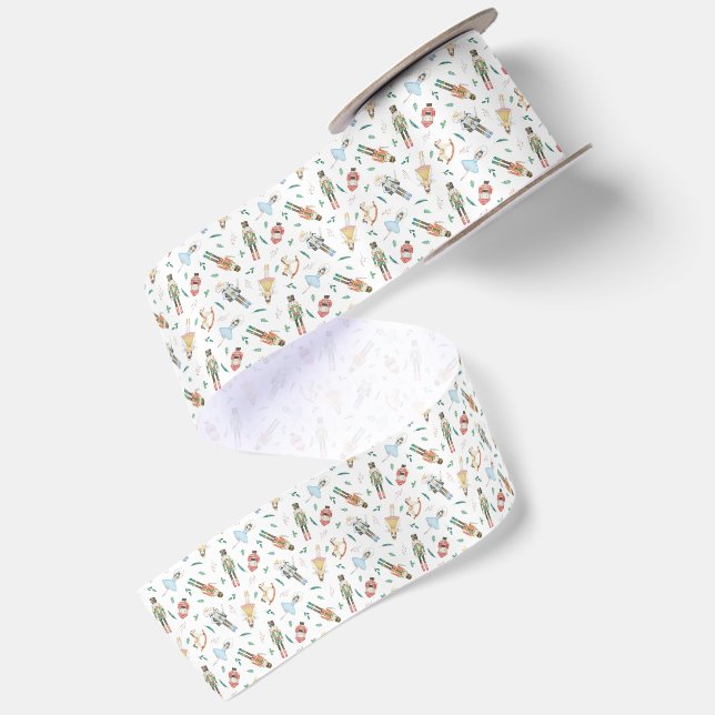 Nutcracker Watercolor Satin Ribbon (Front+Back)