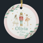 Nutcracker Winter Ballet Christmas Ceramic Ornament<br><div class="desc">Nutcracker ballet winter snowflakes christmas ornament. Personalised with name and role in nutcracker.</div>