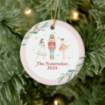 Nutcracker Winter Ballet Christmas Ceramic Ornament<br><div class="desc">Nutcracker ballet winter snowflakes christmas ornament. Personalised with name and role in nutcracker.</div>