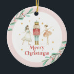 Nutcracker Winter Ballet Christmas Ceramic Ornament<br><div class="desc">Nutcracker ballet winter snowflakes christmas ornament.</div>