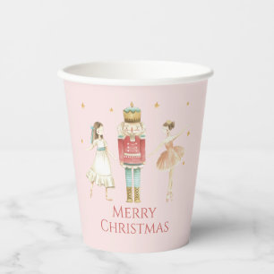 Nutcracker Winter Ballet pink Christmas Paper Cups