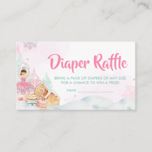 Nutcracker Winter Snowflakes Diaper Raffle Enclosure Card