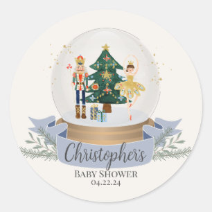 nutcracker winter wonderland baby shower classic round sticker