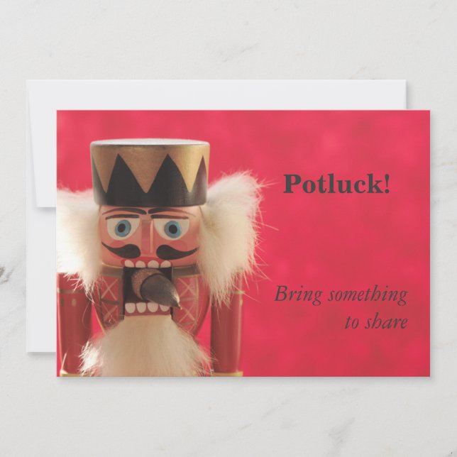 nutcracker with acorn potluck share invitation (Front)