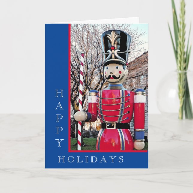 NUTCRACKER WITH CHRISTMAS CANDY CANE HOLIDAY CARD (Front)