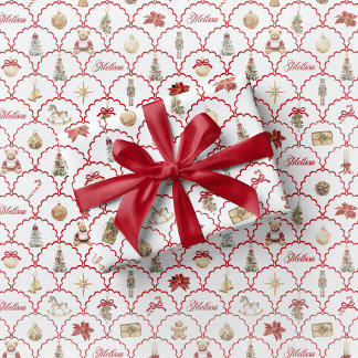 Nutcracker Wrapping Paper Festive Teddy Bear