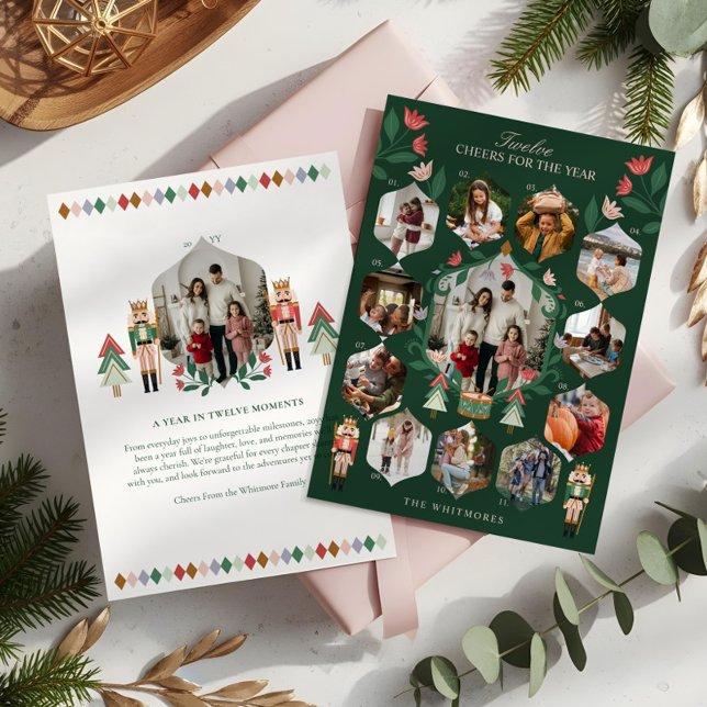 Nutcracker Year In Review 12 Family Photos Moments Holiday Card (Nutcracker Year In Review 12 Family Photos Moments Holiday Card)
