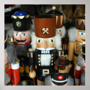 Nutcrackers Christmas Holiday Xmas Design Poster