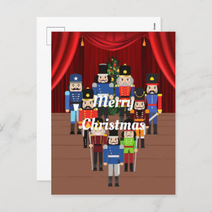 Nutcrackers Christmas On Stage Holiday Postcard