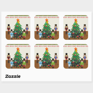 Nutcrackers Christmas  Square Sticker