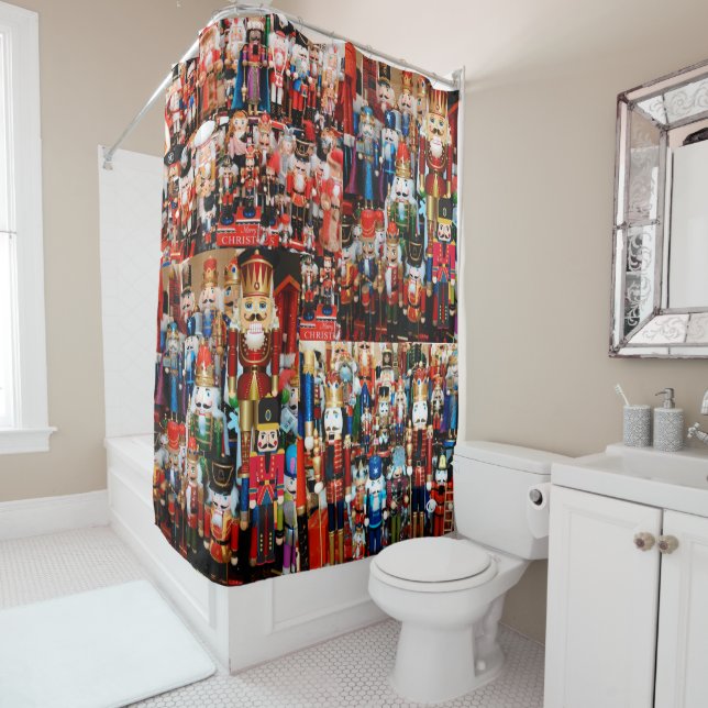 Nutcrackers Everywhere Oh My! Christmas Spirit Sho Shower Curtain (In Situ)