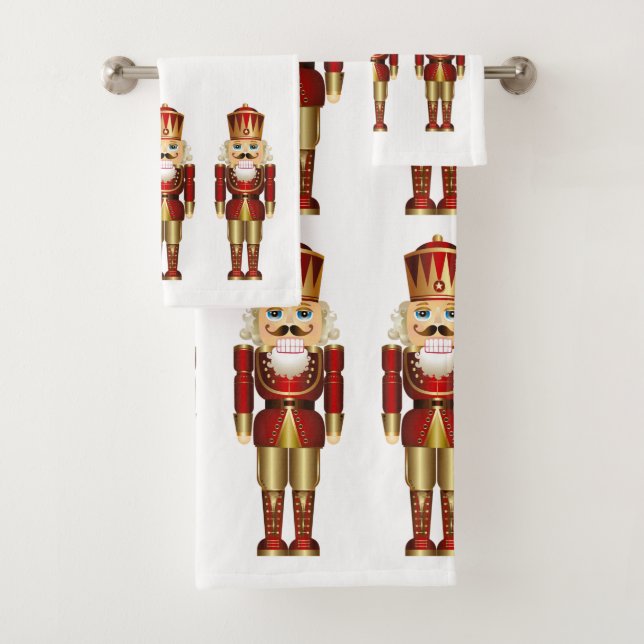 Nutcrackers Fun Christmas Holiday Bath Towel Set (Insitu)