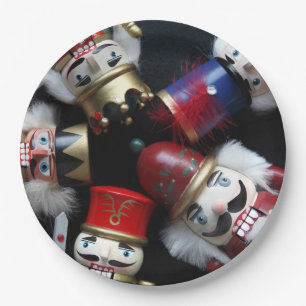 Nutcrackers heads together paper plate