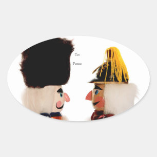 Nutcrackers in profile oval sticker