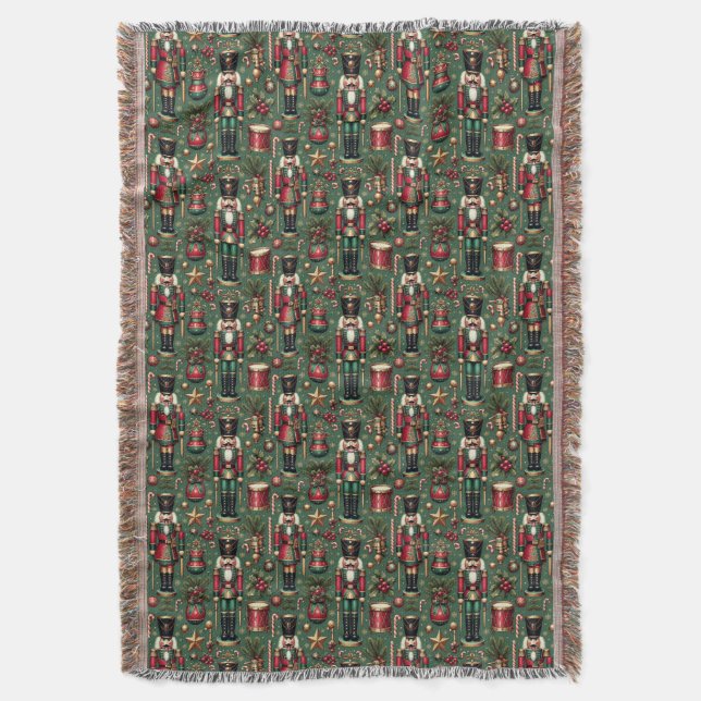 Nutcrackers Pattern Throw Blanket (Front Vertical)