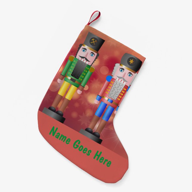 Nutcrackers Small Christmas Stocking (Front (Hanging))