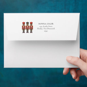 Nutcrackers Solder Christmas Return Address Envelope