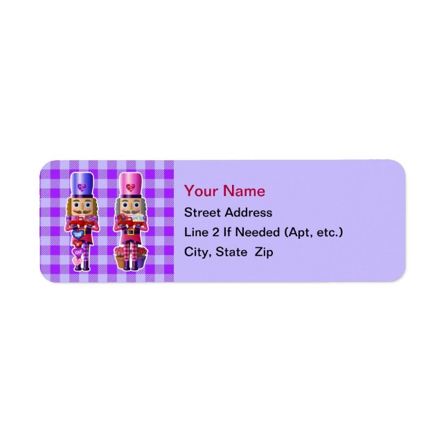 Nutcrackers w/ Red Truck Valentine Address Labels (Front)